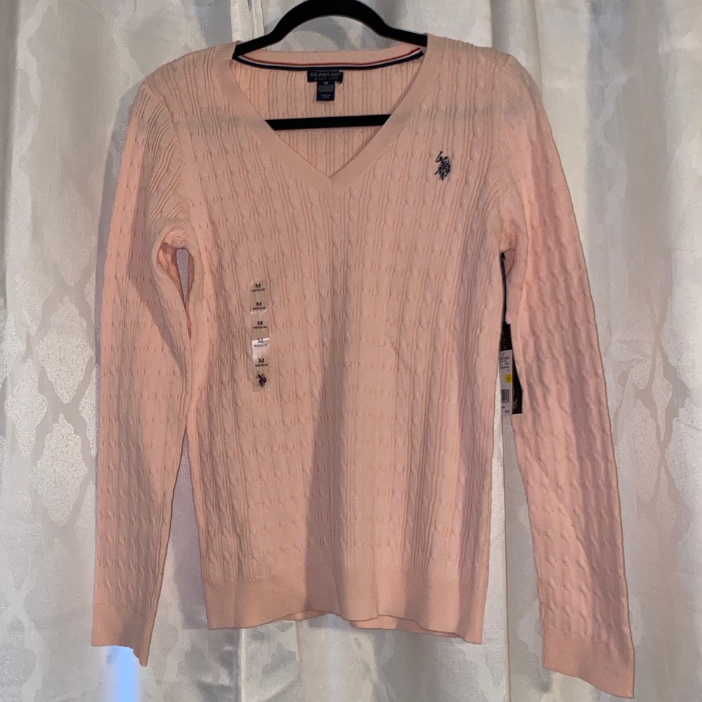 U.S. Polo Assn. Women's V-Neck Cable
Knit Sweater/Shirt Medium